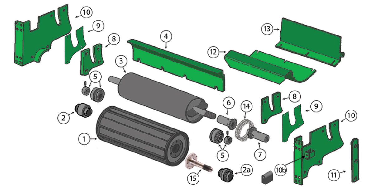 6000 Lower Front & Rear Feed Roll Assembly Kooima Ag