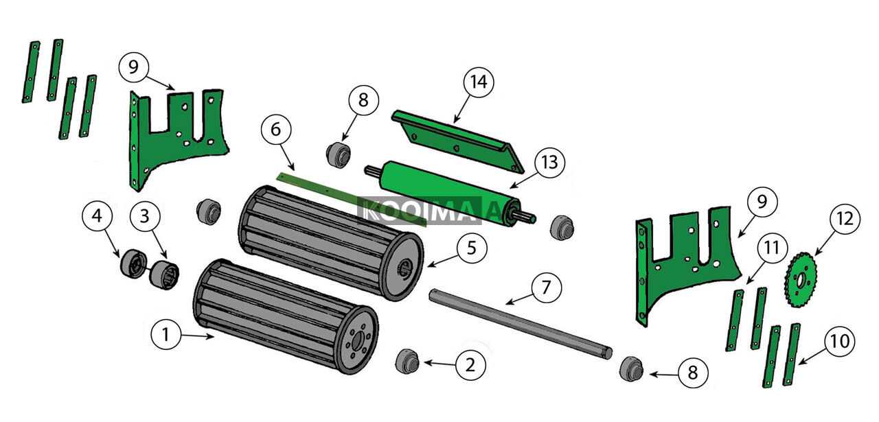 5440, 5460 Lower Feed Roll Assembly Kooima Ag